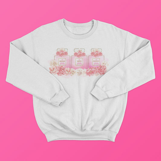 Bride Wife Mommy Life Crewneck Sweatshirt